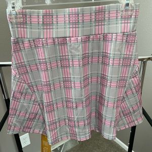 Pink and Grey Paid Golf Skirt